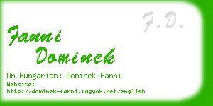 fanni dominek business card